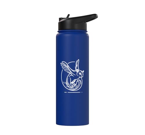 Sugar Glider Line Art Animal Lover Stainless Steel Insulated Water Bottle - color: Royal Blue