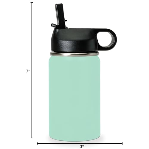 LaserGram Personalized 12oz Water Bottle, Rabbit (Teal) | Engraved Gift, Vacuum Insulated Stainless Steel, Flip-Top Straw Lid, Laser Engraved With Your Name - color: Teal, size: 12 Ounces