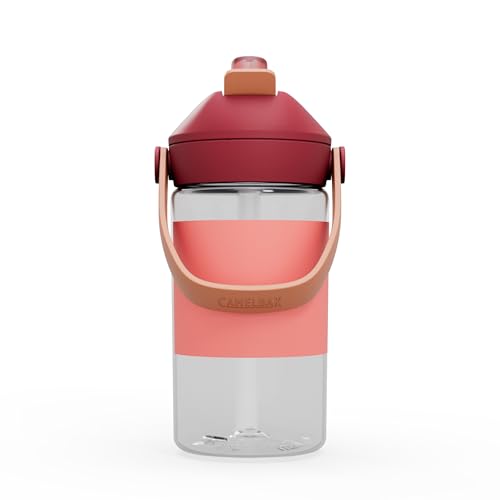 CamelBak Thrive Flip Straw Kids Bite Valve Water Bottle 14oz, Demi Peach - color: Demi Peach