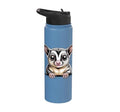 Sugar Glider Cute Peeking Marsupial Funny Animals Stainless Steel Insulated Water Bottle - color: Light Blue