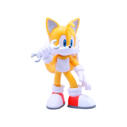 Just Toys LLC Sonic the Hedgehog Tails Buildable Action Figure, 4 in | Buildable 4-inch Tails figure with 4 interchangeable arms. Officially licensed collectible — 5 to collect. Ages 3+. - style: Tails
