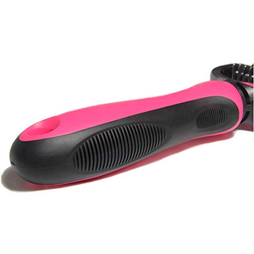 Maxpower Planet Pet Grooming Brush - Double Sided Undercoat Rake for Dogs & Cats, Extra Wide Brush to Reduce Shedding by 95% (Pink, S) | Pink, Double Sided, Removes Mats & Tangles, Thick Fur, Skin-Friendly Rounded Teeth, Non-Slip Handle, Extra Wide - colo