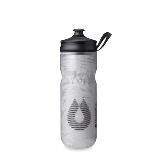 HydraPak Polar Sport Insulated Water Bottle (20oz, Pulse White) | High Flow, BPA Free, Tri-Layer Insulation, Leakproof, Dash Handle, Easy Squeeze, Self-Sealing Cap, for Sports - color: Pulse White, style: 20oz/600ml