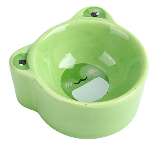 Valentine's Day Carnival xianshi Pet Food Bowl, Food Water Feeding Bowls Practical Pet Feeding Bowl, Ceramic Bowl Gerbils for Hamsters Pigeons (Frog)