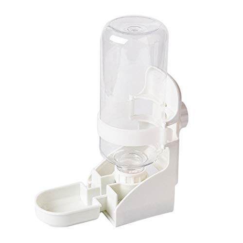 17oz Rabbit Water Feeder, Pet Cage Suspended Water Dispenser, Hanging Automatic Small Animal Bottle Bowl for Bunny Chinchilla Hedgehog Ferret Hamster - color: White