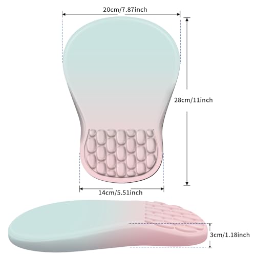 YIWEI Ergonomic Mouse Pad with Wrist Rest for Carpal Tunnel Pain Relief | Memory Foam Wrist Support,Non-Slip Rubber Base, Keyboard Computer Mousepad,Lycra Cloth Surface,Gaming Home Office - color: Blue and Pink Contrast