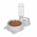 J&L VVMEET Dog Bowls, Cat Food and Water Bowl Set with Water Dispenser | Gravity Pet Feeder and Waterer Set with Detachable Stainless Steel Bowl Automatic Water Refill for Cats Dogs Puppy Rabbit - color: Grey