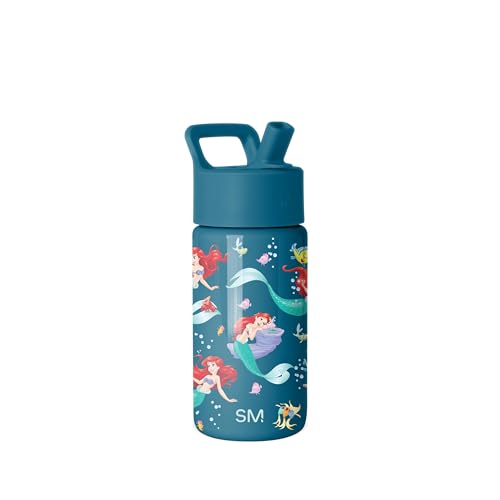 Simple Modern Disney Little Mermaid Kids Water Bottle & Toddler Cup | 14oz | Insulated Stainless Steel Princess Ariel Toddler Water Bottle, Kids Tumbler with Straw | Spill Proof for School, Girls, Boys - color: Disney-Ariel's Day Dream, size: 14 Ounces