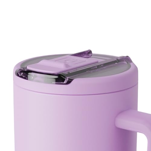 BrüMate Era Flip 30oz Tumbler with 100% Leakproof Covered Straw Lid | Hygienic Covered Straw | Insulated Stainless Steel Water Bottle with Handle | Cup Holder Friendly | BPA-Free (Lavender) - color: Lavender, size: 30 Ounces