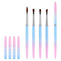 4Pcs Nail Art Clean Up Brushes Nail Brushes Cleaning Polish Mistakes | Cleaning Polish Mistakes on the Cuticles Acetone Resistant Nail Brush Fingernail Cleaning Brushes for Nail Art and Designs - color: A-Blue 4Pcs