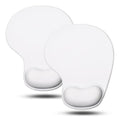 JIKIOU Ergonomic Mouse Pad with Gel Wrist Rest 2 Pack, Portable Small Blank | Upgraded-Prevent Gel Leakage, Ergonomic Design for Pain Relief, Cooling Gel filled, Smooth Lycra Surface, Non-Slip PU Base - color: 06White
