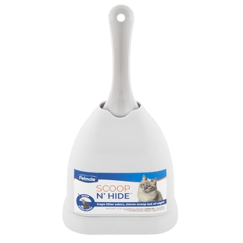 Petmate Scoop N' Hide Cat Litter Scoop with Discreet Litter Scoops Holder; White - color: Pearl White
