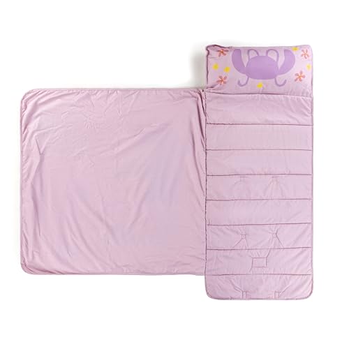Jay Franco Kids Nap Mat with Embedded Pillow & Blanket – Soft 46"x20" Microfiber Sleeping Bag with Name Tag & Handle - style: Multi - Lilo & Stitch