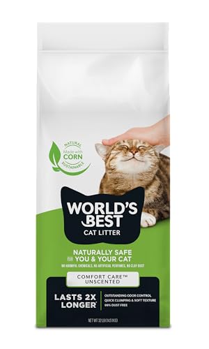 World's Best Cat Litter, Comfort Care, Unscented, Odor Control, 32 lb Bag - size: 32 lb