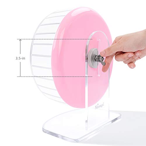 Niteangel Super-Silent Hamster Exercise Wheels: Quiet 10 inch Running Wheel | Can 10.6-13.4" Adjustable Height - No Bend Back Spinner Running for Dwarf Syrian Hamster Gerbils Mice Or Other Small Animal - color: Pink, size: Medium