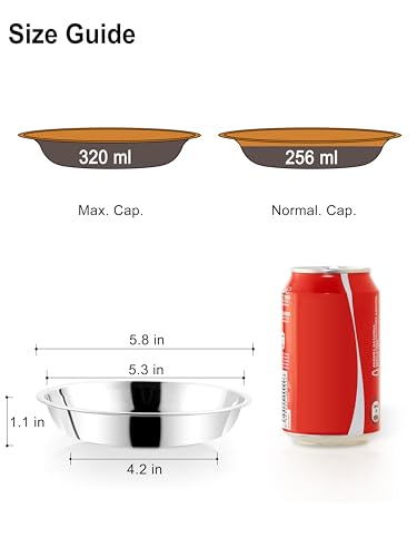 VENTION Stainless Steel Shallow Cat Food Bowl 5.8 Inch, Small Whisker Fatigue Cat Food Dish 10.8 Fl.oz, Replacement Basic Kitten Bowls Bulk for Elevated Stand, Dishwasher Safe (Set of 4) - size: 5 4/5 Inch-Outer Dia.