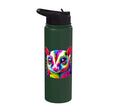 Colorful Pop Art Sugar Glider Sugar Gliders Stainless Steel Insulated Water Bottle - color: Dark Green