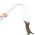 Andiker Mice Tail Cat Wand Toy, 30 inches Long Cat Teaser Stick with Innovative Silicone Rat Tail Easy to Install and Clean Soft Easy Swing Tail Interactive Cat Toys for Indoor Cats (Blue) - color: Blue