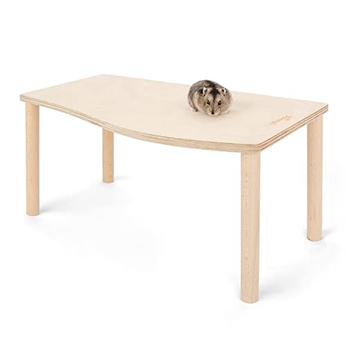 Niteangel Hamster Play Wooden Platform: Wave- 15.7" L x 9" W - 7" H | Can Maximizes Cage Space & Enriches Pet environment for Dwarf Syrian Hamsters Gerbils Mice Degus or Other Small Pets - size: Wave - 7" height
