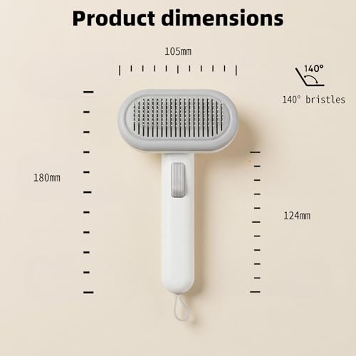 Cat Brush for Shedding, Self Cleaning Grooming Brush with Release Button, Deshedding Undercoat Comb for Indoor Cats Long & Short Haired, Pet Hair Remover Tool for Kitten Rabbit Massage