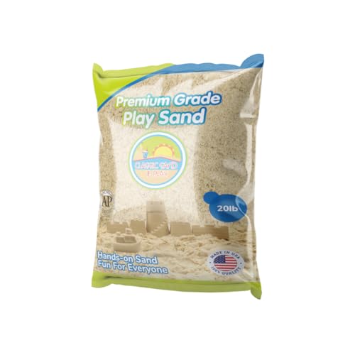 Classic Sand and Play Sand for Sandbox, Table, Therapy, and Outdoor Use, 20 lb. Bag, Natural, Non-Toxic, Wet Castle Building for Creativity and Stimulates Sensory Skills - size: 20 lb