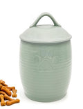 Large Dog Treat Container Airtight, Cute Dog Treat Jar with Lids,Rustic Dog Treat Storage Container, Ceramic Cat Food Jars for Kitchen Counter, Green | Large Capacity Doggie Cookie Jar for Countertop, Airtight Lid Keep Food Fresh, Sturdy Durable, Cute Paw