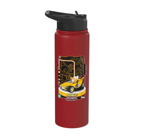 Sonic Racing CrossWorlds - Tails Stainless Steel Insulated Water Bottle - color: Red
