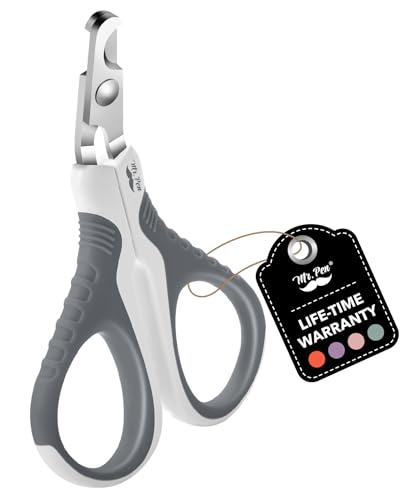Mr. Pen- Cat Nail Clipper, Stainless Steel | Professional Sharp Cat Claw Trimmer for Small and Medium Cats, Pet Nail Clipper with Sturdy Non Slip Handle - color: White & Gray