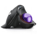 Nulea Wireless Trackball Mouse Ergonomic Vertical Design Thumb Control | Rechargeable mouse with quiet clicks,4 DPI levels,3 device Bluetooth & USB receiver,smooth tracking,compatible with PC-Purple - color: C-Purple