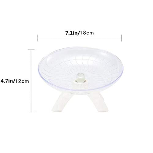 Hamster Flying Saucer Silent Running Exercise Wheel for Hamsters, Gerbils, Mice,Hedgehog and Other Small Pets Silent Running Wheel Hamster Wheel (White) - color: White