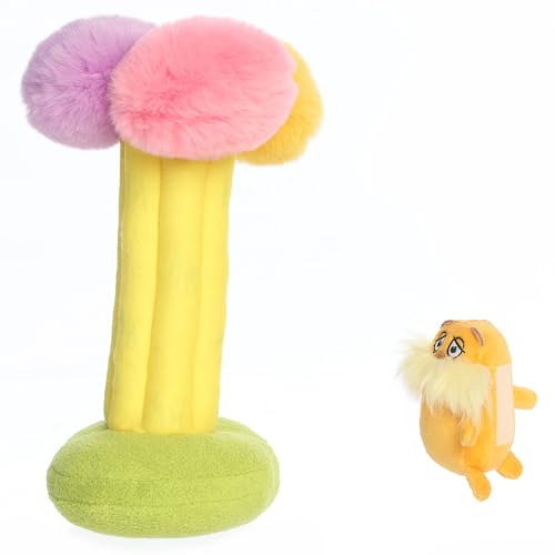 Aurora Dr. Seuss 10.5" Lorax Climbing Truffula Tree Whimsical Plush | Authentic storybook character details for fans and collectors