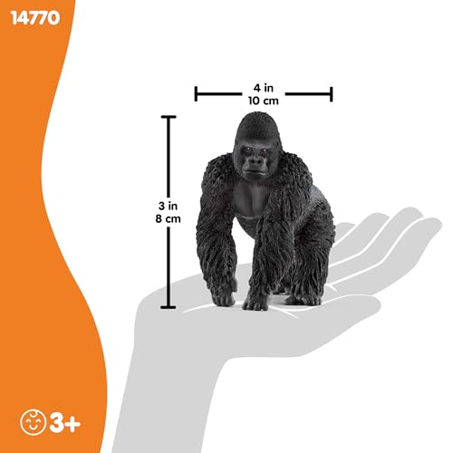 Schleich Wild Life Realistic Male Gorilla Animal Figurine - Authentic Detailed Wild Male Gorilla Toy for Boys and Girls Education Imagination and Play, Highly Durable Gift for Kids Ages 3+