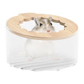 Hamster Sand Bath Box, Transparent & Detachable Small Animal Sand Container, Anti-Spill Sandbox for Hamsters Gerbils Mice Lemming - color: White transparent