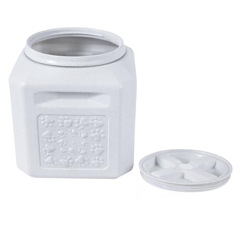 Vittles Vault Pawprint Pet Food Storage Container For Dog Food, Kibbles/Bird Seed/Oatmeal/Rice/Flour/Cereal, BPA Free, Plastic, Sealed Airtight For Cat Food, Up To 25 lb, Made in USA, With Scoop, Gray - size: 25 Pounds