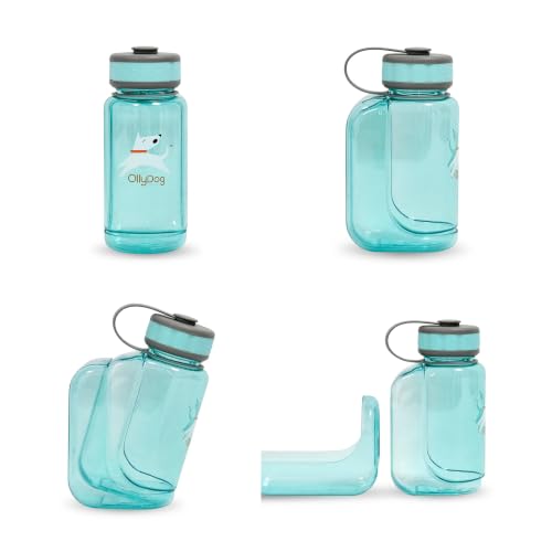 OllyDog OllyBottle Tritan Water Bottle with Detachable Dog Bowl | BPA Free Leakproof | 20oz | Share Water with Your Dog | Hiking Travel Camping (600ML, Aqua Blue) - color: Aqua Blue, size: 600ML