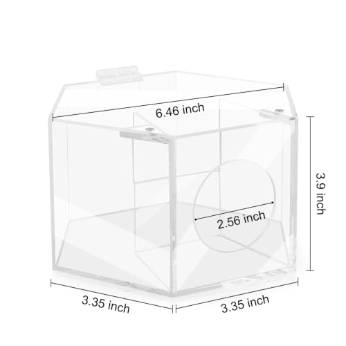Kalekey Acrylic Hamster Sand Bath Box, Splash-Proof | Transparent acrylic box with magnetic flip lid & anti-kick baffle. Perfect for Syrian/dwarf hamsters. Easy-clean, 7.9*5.9*4.3