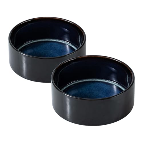 Havniva Dog Bowls Ceramic, Dog Food and Water Bowl Set | 5.1inch Dog Food Bowl, Dog Water Bowl, Food-Grade Ceramic Non-Slip Rubber Base, Dishwasher Safe, 2 Pack, Small Dogs, Puppy - color: 2 Bowls-Starry Sky, size: 1.6CUPS