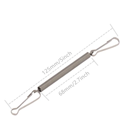Stainless Steel Extension Springs with Clips Fixing Spring for Hamster Parrot Drinking Water Bottle Pack of 10