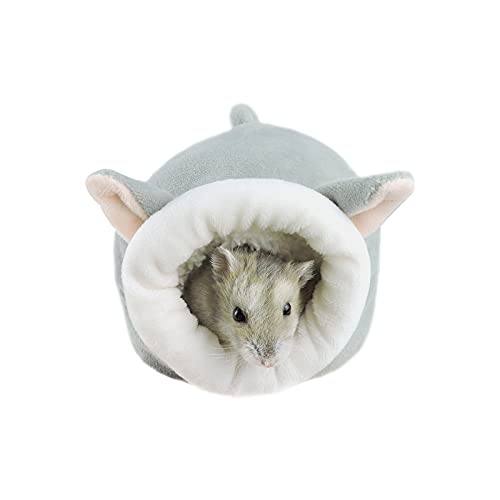 WishLotus Hamster Bed, Soft and Warm Mini House, Non-Slip Sleeping Nest for Dwarf Hamsters, Mini Hedgehogs and Small Pets (Grey) - color: grey