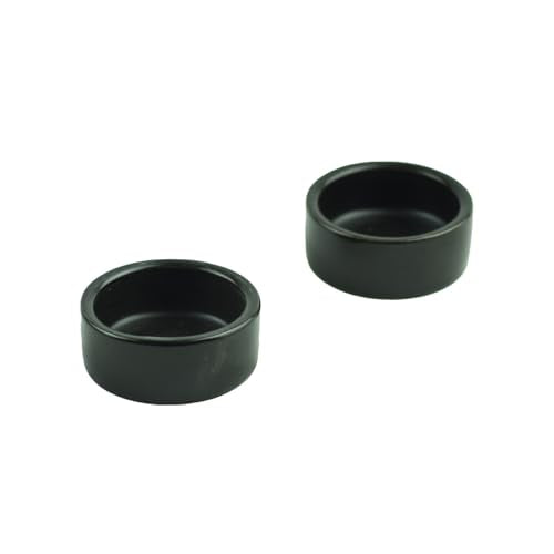 2 Pack Black Ceramic Reptile Food and Water Dish Anti Escape Bowl for Bearded Dragons Lizards Geckos and Leopards (Small) - size: Small