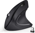 Ergonomic Mouse, 2.4G Optical Wireless Vertical Mouse with 6 Buttons - 3 Adjustable DPI 800/1200/1600 for Laptop, PC, Computer, Desktop, Notebook etc, Specially for Right-handers - color: Black - Right Hand - Battery