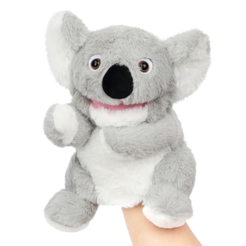 Easfan Koala Hand Puppet with Movable Mouth Plush Toy Gift for Kids 10" | Interactive storytelling, cute stuffed animal, creativity imagination, easter christmas birthday holiday gift, for toddlers - style: Koala