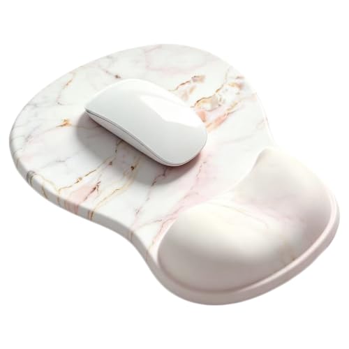 Ergonomic Mouse Pad with Gel Wrist Support, Comfortable Wrist Rest Mousepad with Non-Slip PU Base for Pain Relief, Desk, Home & Office (Marble01) - color: Marble01
