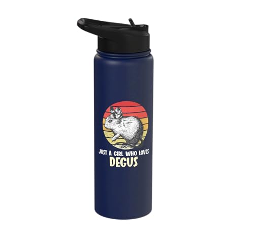 Just a girl who loves Degus Degu Stainless Steel Insulated Water Bottle - color: Navy Blue