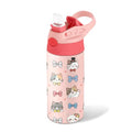 Cat & Bowknot 12 oz Water Bottle with Straw – Kids Stainless Steel Vacuum Insulated Cup, Leakproof Pop-Up Spout, Reusable Travel Mug for Girls Outdoor Sports - color: Cat1