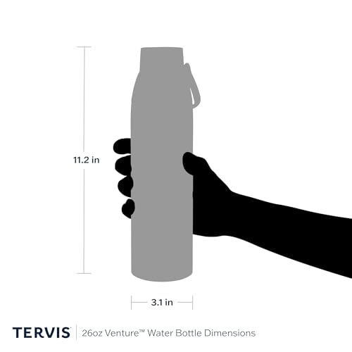 Tervis Venture Water Bottle Disney - Mickey Mouse Engraved Sillhouette Made in USA Double Walled Insulated Tumbler Travel Cup Keeps Drinks Cold & Hot, 26oz, Stainless Steel