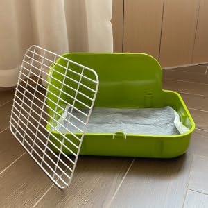 Rabbit Litter Box, Bunny Litter Box, Guinea Pig Potty Trained, Square Small Animal Toilet Potty Pan for Rabbit Guinea Pig Ferret Hamster Chinchilla (Grass Green) - color: Grass Green