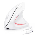 TECKNET Wireless Ergonomic Mouse, Rechargeable Wireless Vertical Mouse | Rechargeable Mouse White, 2.4GHz USB Receiver, Silent Click, 6 Adjustable DPI up to 4800, 6 Buttons for Laptop, PC & MacBook, - color: Light White