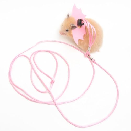 Small Animal Harness and Leash Set for Hamsters, Lizards, and Bearded Dragons - Secure, Adjustable, and Comfortable Walking Accessory (Pink) - color: Pink