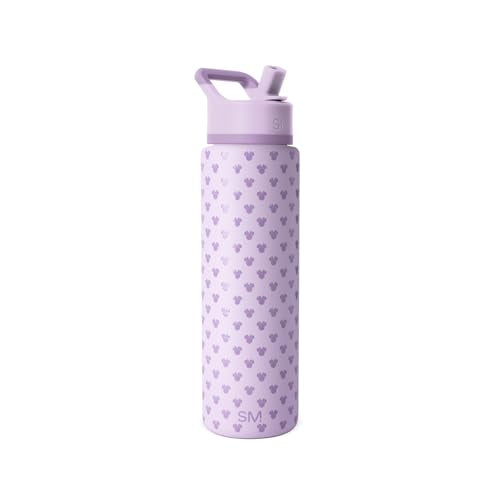 Simple Modern Disney Minnie Mouse Water Bottle with Straw | 30oz | Summit Stainless Steel Water Bottles, Insulated Metal Cup | Leak Proof for School, Gym, Travel, Sports | Minnie Mouse Me - color: -Disney: Minnie Mouse Me on Violet Breeze, style: 30oz Wat